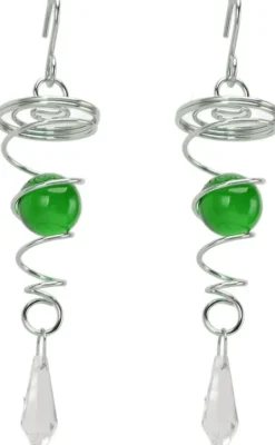 Hot 2-pack blickboll spiralsvans, vindvridningsstabilisator med hängande roterande krok dekorativ vindvridningssvans kristallkula glaskula roterande häng | CDON Vinddekoration