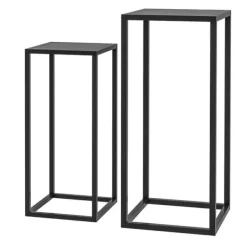 Outlet 2-pack blomsterställ i svart stål - industriell design Växtställ