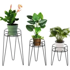 Online 3-pack blomställ i metall för krukor upp till Ø16 cm – svart Växtställ