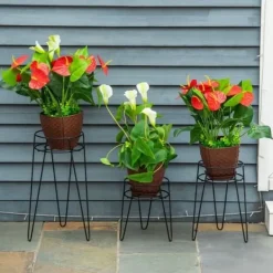 Online 3-pack blomställ i metall för krukor upp till Ø16 cm – svart Växtställ