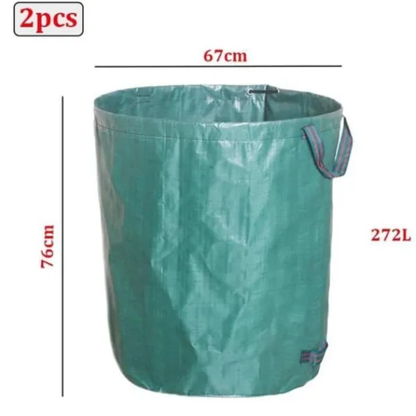 Outlet 2-pack bärbar trädgårdspåse - 272L hållbara hopfällbara trädgårdsavfallspåsar - lövpåsar Trädgårdskorgar