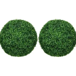 2-pack buxbomkulor 50 cm konstgjorda, plast, för hem, kontor & trädgård