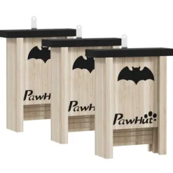3-pack fladdermusbo, fladdermuslådor för trädgårdar, fruktträdgårdar, gårdar, enkel upphängning, 18 x 6 x 22,5 cm För Fåglar & Småvilt