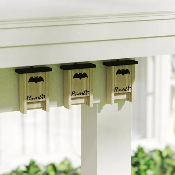 3-pack fladdermusbo, fladdermuslådor för trädgårdar, fruktträdgårdar, gårdar, enkel upphängning, 18 x 6 x 22,5 cm För Fåglar & Småvilt