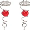 2-pack Gazing Ball Spiral Vindsvängstabilisator Rostfritt Stål Spiral Vindspel För Utomhusbruk (Röd)