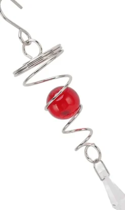 2-pack Gazing Ball Spiral Vindsvängstabilisator Rostfritt Stål Spiral Vindspel För Utomhusbruk (Röd)