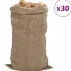 Hot 30-pack jutesäckar - Ekologiska och multifunktionella | Storlek: 65x135 cm | 100% Jute | 340 gsm Trädgårdskorgar