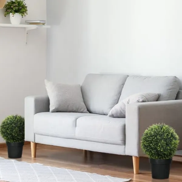 2-pack konstgjord ceder 45 cm med kruka, dekorativa växter för hem & trädgård Buskar