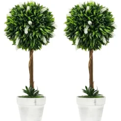 2-pack konstgjord lavendel 60 cm med kruka, realistisk konstblomma för hem & trädgård