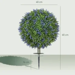 Best 2-pack konstgjord lavendel 60 cm UV-skydd med markspjut, för hem & trädgård Trädgårdsväxter