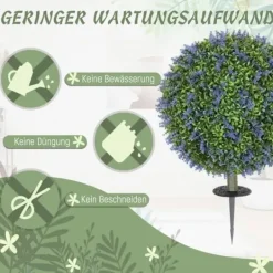 Best 2-pack konstgjord lavendel 60 cm UV-skydd med markspjut, för hem & trädgård Trädgårdsväxter