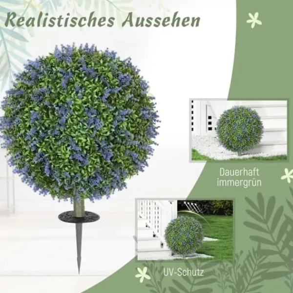 Best 2-pack konstgjord lavendel 60 cm UV-skydd med markspjut, för hem & trädgård Trädgårdsväxter