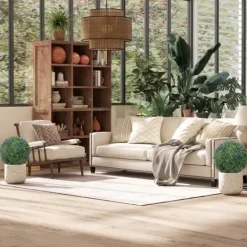 2-pack konstgjord lavendel 60 cm UV-skydd med markspjut, för hem & trädgård