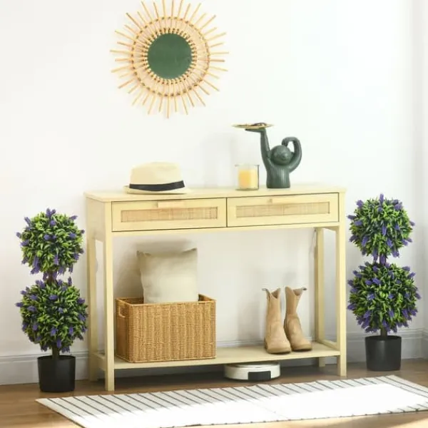Sale 2-pack konstgjord lavendel 70 cm med kruka, UV-skydd, för hem & trädgård Trädgårdsprydnader