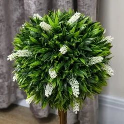 2-pack konstgjord lavendel 60 cm med kruka, realistisk konstblomma för hem & trädgård