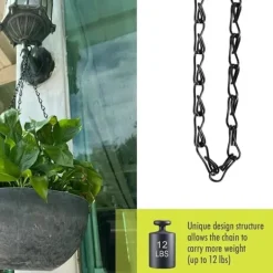 Outlet 3-pack metallhängande kedjor växtstöd för fågelmatare, lyktor och vindspel, starka krokar för utomhusbruk Krukor & Växtbehållare