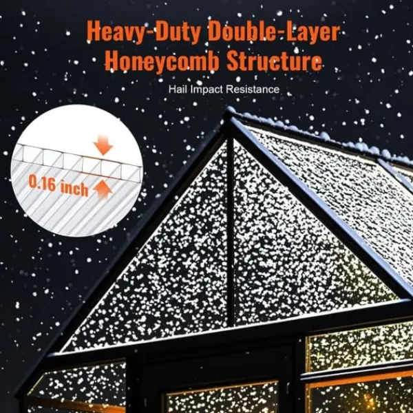 Sale 24-pack polykarbonat växthuspaneler 2' x 4' x 0,16'', hållbar takplåt, energieffektivitet, enkel installation för växthus och trädgårdsprojekt Växthus