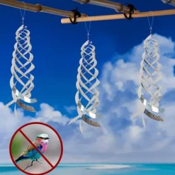 Sale 4-pack Reflekterande Fågelskrämmande 45 cm - Reflekterande & Vinddriven för Trädgård/Balkong | Skrämmer Fåglar Naturligt För Fåglar & Småvilt