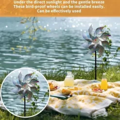 Clearance 4-pack Reflekterande Fågelskrämmande Vindsnurror 50 cm - Vinddriven & Dekorativ | Naturlig Fågelavskräckare för Trädgård/Balkong För Fåglar & Småvilt