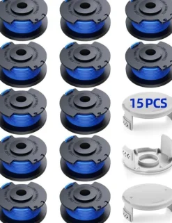 Hot 12-Pack trådspolar med 3 kåpor för Ryobi grästrimmer Trädgårdsmaskiner