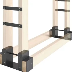 Hot 2-pack vedställ för inomhus 33,5×10×15,5 cm, justerbar längd, metall, svart Tillbehör Till Vedeldade Kaminer & Öppna Spisar