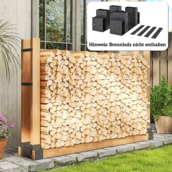 Hot 2-pack vedställ för inomhus 33,5×10×15,5 cm, justerbar längd, metall, svart Tillbehör Till Vedeldade Kaminer & Öppna Spisar