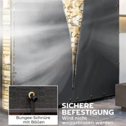 Online 2-pack överdrag för vedställ 174 cm, vattentätt 600D oxford, UV-skydd, passar 176B x 163/175H cm, svart Tillbehör Till Vedeldade Kaminer & Öppna Spisar