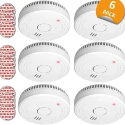 Hot Paket med 6 st ELRO FS1805 rökdetektorer med magnet och 5 års batteri - Vit Rök- & Koloxiddetektorer