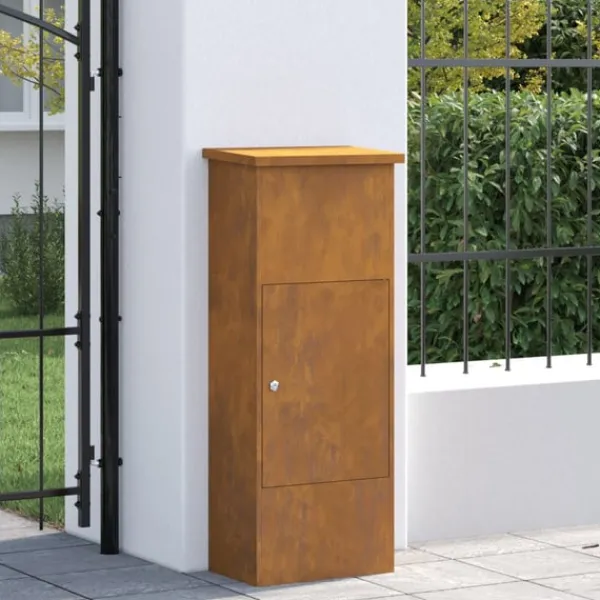 Clearance Paketbox Rostig 44,5 x 29 x 110,5 cm Väderbeständig stål Postlådor & Brevlådor