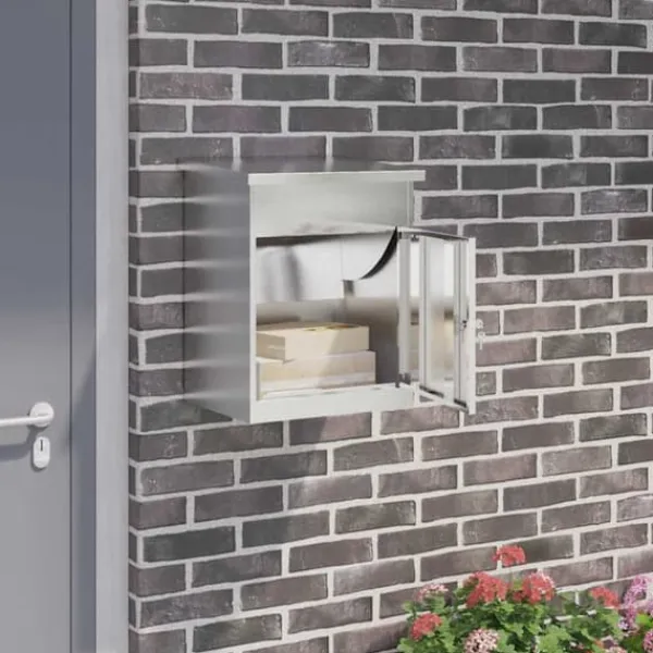 Discount Paketlåda för utomhusbruk - Säker lagring i rostfritt stål | Färg: Svart | Storlek: 44x35x59 cm Postlådor & Brevlådor