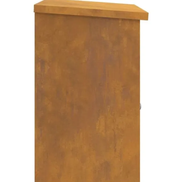 Hot Paketlåda i Cortenstål - Modern och Låsbar Design | Storlek: 44x35x59 cm | Färg: Rostig Postlådor & Brevlådor