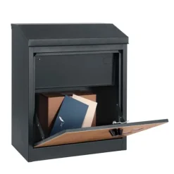Viking Choice Paketpostlåda - 43x24x52 cm - metall - antracit, trälook