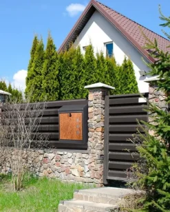 Viking Choice Paketpostlåda - 43x24x52 cm - metall - antracit, trälook