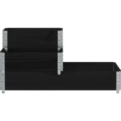 Sale Pallkrage 3 nivåer svart 120x80 cm massiv furu Planteringsbänkar