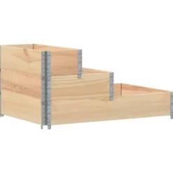vidaXL Pallkrage 3 nivåer 120x80 cm massiv furu