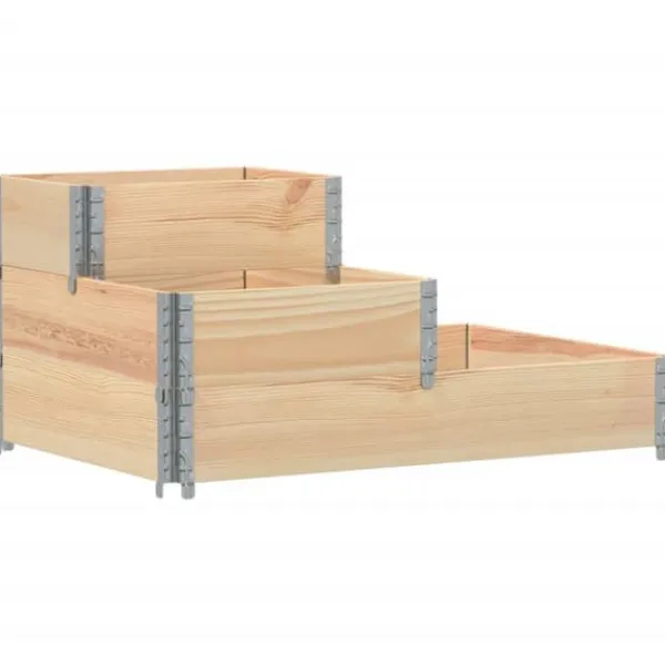 vidaXL Pallkrage 3 nivåer 120x80 cm massiv furu