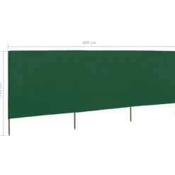 Hot 3-panelers vindskydd i högkvalitativt tyg | Färg: Grön | Storlek: 400x160 cm Vinddekoration