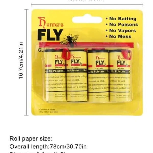 Online Pappersflugfångare, 20 rullar flugpappersrullar, klibbigt papper, flugpappersremsor, myggfångartejp Flugsmällor