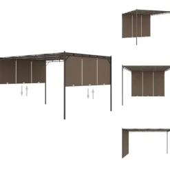 Sale Partytält & paviljoner - Living Trädgårdspaviljong med draperier 4x3x2,25 m taupe Valvbågar, Spaljéer, Bersåer & Pergolor