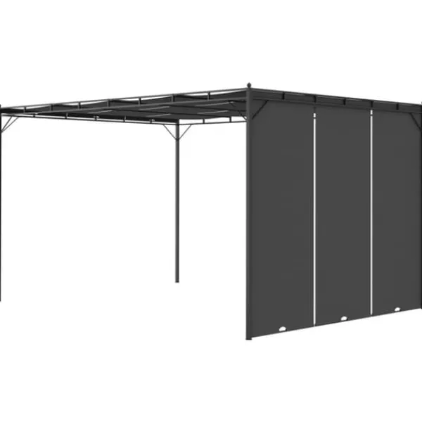 Partytält & paviljoner - Living Trädgårdspaviljong med draperier 4x3x2,25 m antracit