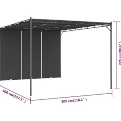 Partytält & paviljoner - Living Trädgårdspaviljong med draperier 4x3x2,25 m antracit