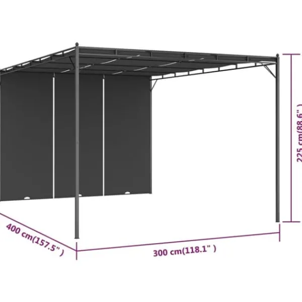 Partytält & paviljoner - Living Trädgårdspaviljong med draperier 4x3x2,25 m antracit