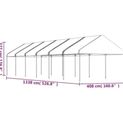 Discount Partytält & paviljoner - Living Paviljong med tak vit 13,38x4,08x3,22 m polyeten Tält & Lusthus