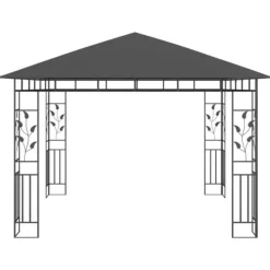 Partytält & paviljoner - Living Paviljong med myggnät 3x3x2,73 m antracit 180 g/m² Tält & Lusthus