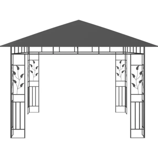 Partytält & paviljoner - Living Paviljong med myggnät 3x3x2,73 m antracit 180 g/m² Tält & Lusthus