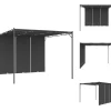 Partytält & paviljoner - Living Trädgårdspaviljong med draperier 3x3x2,25 m antracit Valvbågar, Spaljéer, Bersåer & Pergolor