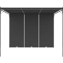 Partytält & paviljoner - Living Trädgårdspaviljong med draperier 3x3x2,25 m antracit Valvbågar, Spaljéer, Bersåer & Pergolor
