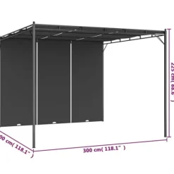 Partytält & paviljoner - Living Trädgårdspaviljong med draperier 3x3x2,25 m antracit Valvbågar, Spaljéer, Bersåer & Pergolor