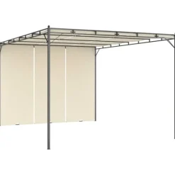 Partytält & paviljoner - Living Trädgårdspaviljong med draperier 4x3x2,25 m gräddvit