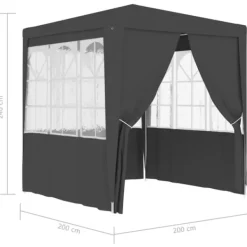 New Partytält & paviljoner - Living Professionellt partytält med väggar 2x2 m antracit 90 g/m² Tält & Lusthus
